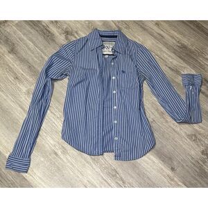 Vintage American Eagle Women's Striped‎ Long Sleeve Flannel Small